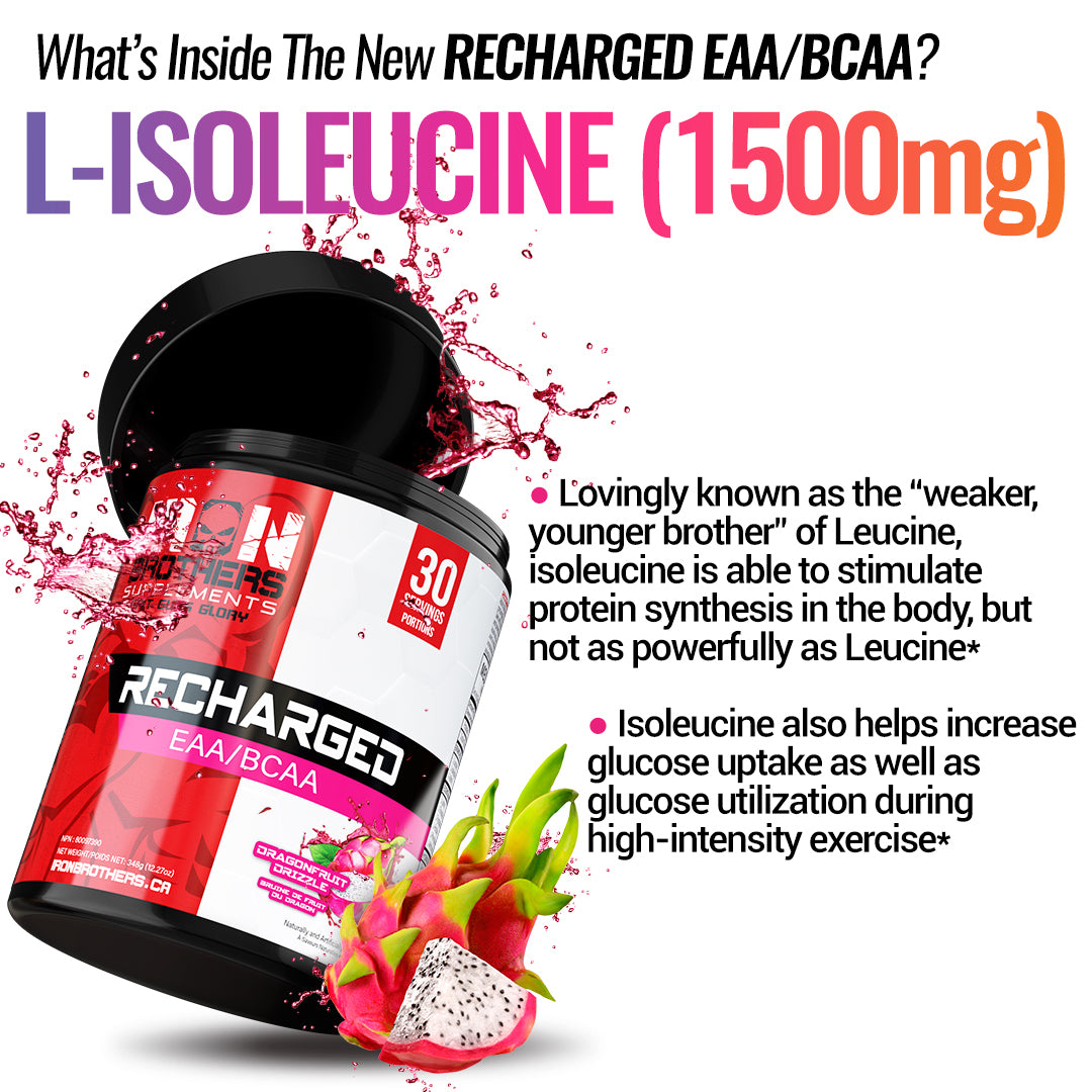 Iron Brothers Supplements Recharged EAA BCAA L Isoleucine Inside